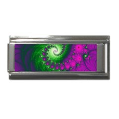 Fractal Spiral Purple Art Green Art Superlink Italian Charm (9mm) by Proyonanggan