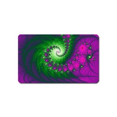 Fractal Spiral Purple Art Green Art Magnet (name Card) by Proyonanggan