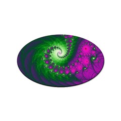 Fractal Spiral Purple Art Green Art Sticker Oval (100 Pack) by Proyonanggan