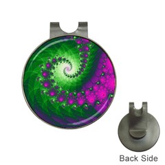 Fractal Spiral Purple Art Green Art Hat Clips With Golf Markers by Proyonanggan