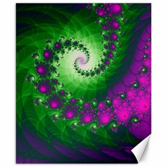 Fractal Spiral Purple Art Green Art Canvas 8  X 10  by Proyonanggan