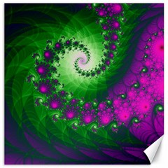 Fractal Spiral Purple Art Green Art Canvas 12  X 12  by Proyonanggan