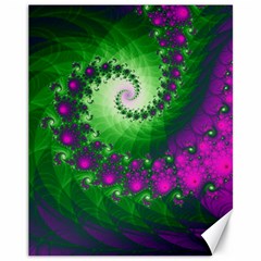 Fractal Spiral Purple Art Green Art Canvas 11  X 14  by Proyonanggan