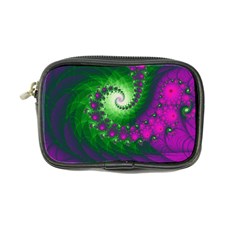 Fractal Spiral Purple Art Green Art Coin Purse by Proyonanggan