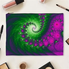 Fractal Spiral Purple Art Green Art Cosmetic Bag (xl) by Proyonanggan