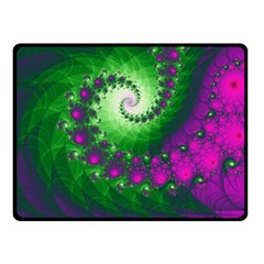 Fractal Spiral Purple Art Green Art Fleece Blanket (small) by Proyonanggan