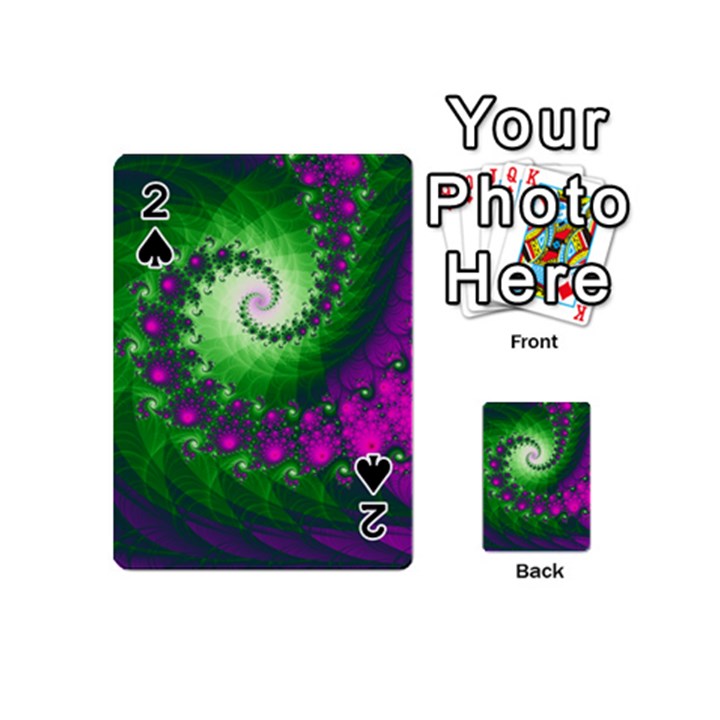 Fractal Spiral Purple Art Green Art Playing Cards 54 Designs (Mini)