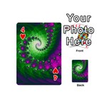 Fractal Spiral Purple Art Green Art Playing Cards 54 Designs (Mini) Front - Heart4