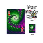 Fractal Spiral Purple Art Green Art Playing Cards 54 Designs (Mini) Front - HeartQ