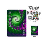 Fractal Spiral Purple Art Green Art Playing Cards 54 Designs (Mini) Front - Joker1