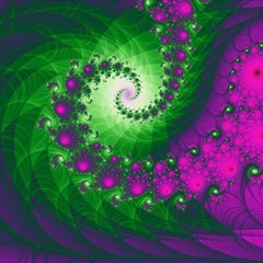 Fractal Spiral Purple Art Green Art Play Mat (square) by Proyonanggan