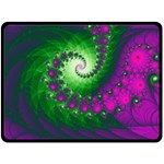 Fractal Spiral Purple Art Green Art Two Sides Fleece Blanket (Large) 80 x60  Blanket Front