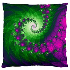 Fractal Spiral Purple Art Green Art Standard Premium Plush Fleece Cushion Case (one Side) by Proyonanggan