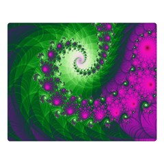 Fractal Spiral Purple Art Green Art Two Sides Premium Plush Fleece Blanket (large) by Proyonanggan