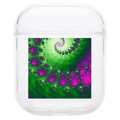 Fractal Spiral Purple Art Green Art Airpods 1/2 Case by Proyonanggan