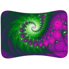 Fractal Spiral Purple Art Green Art Velour Seat Head Rest Cushion by Proyonanggan