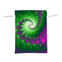 Fractal Spiral Purple Art Green Art Lightweight Drawstring Pouch (s) by Proyonanggan