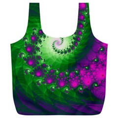 Fractal Spiral Purple Art Green Art Full Print Recycle Bag (xxl) by Proyonanggan