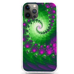 Fractal Spiral Purple Art Green Art Iphone 12 Pro Max Tpu Uv Print Case by Proyonanggan