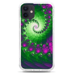 Fractal Spiral Purple Art Green Art Iphone 12 Mini Tpu Uv Print Case	 by Proyonanggan