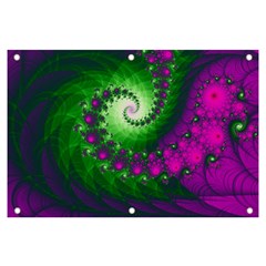 Fractal Spiral Purple Art Green Art Banner And Sign 6  X 4  by Proyonanggan