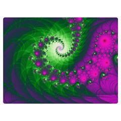 Fractal Spiral Purple Art Green Art Premium Plush Fleece Blanket (extra Small) by Proyonanggan