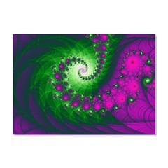 Fractal Spiral Purple Art Green Art Crystal Sticker (a4) by Proyonanggan