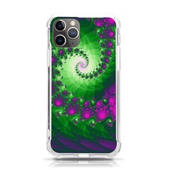 Fractal Spiral Purple Art Green Art Iphone 11 Pro 5 8 Inch Tpu Uv Print Case by Proyonanggan