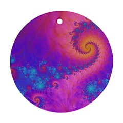 Fractal Art Artwork Magical Purple Ornament (round) by Proyonanggan