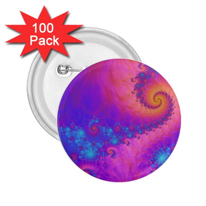 Fractal Art Artwork Magical Purple 2.25  Buttons (100 pack) 