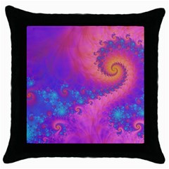 Fractal Art Artwork Magical Purple Throw Pillow Case (black) by Proyonanggan