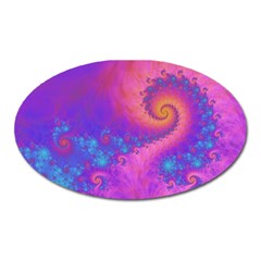 Fractal Art Artwork Magical Purple Oval Magnet by Proyonanggan