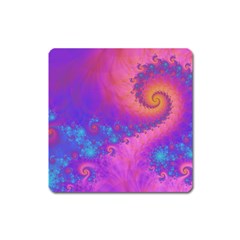 Fractal Art Artwork Magical Purple Square Magnet by Proyonanggan