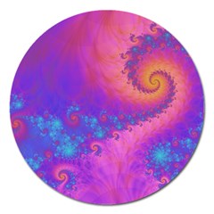 Fractal Art Artwork Magical Purple Magnet 5  (round) by Proyonanggan