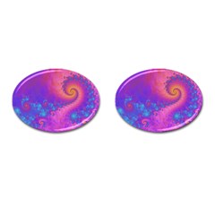 Fractal Art Artwork Magical Purple Cufflinks (oval) by Proyonanggan