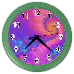 Fractal Art Artwork Magical Purple Color Wall Clock by Proyonanggan