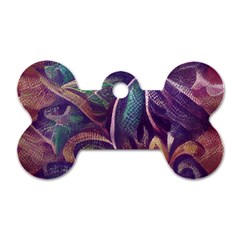 Abstract African Art Backdrop Dog Tag Bone (Two Sides)