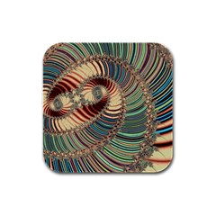 Fractal Strange Unknown Abstract Rubber Square Coaster (4 Pack) by Proyonanggan