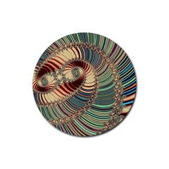 Fractal Strange Unknown Abstract Rubber Coaster (round) by Proyonanggan