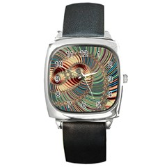 Fractal Strange Unknown Abstract Square Metal Watch by Proyonanggan