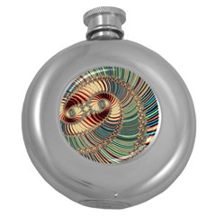 Fractal Strange Unknown Abstract Round Hip Flask (5 Oz) by Proyonanggan