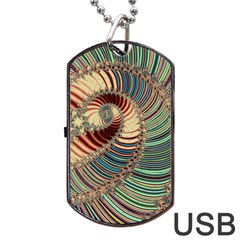 Fractal Strange Unknown Abstract Dog Tag Usb Flash (one Side) by Proyonanggan