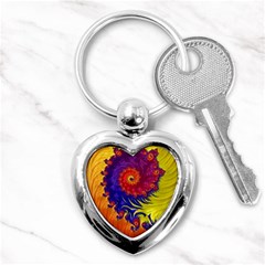 Fractal Spiral Bright Colors Key Chain (heart) by Proyonanggan