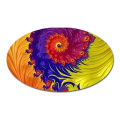 Fractal Spiral Bright Colors Oval Magnet by Proyonanggan