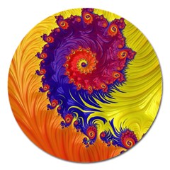 Fractal Spiral Bright Colors Magnet 5  (round) by Proyonanggan