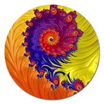 Fractal Spiral Bright Colors Magnet 5  (Round) Front