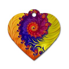 Fractal Spiral Bright Colors Dog Tag Heart (two Sides) by Proyonanggan