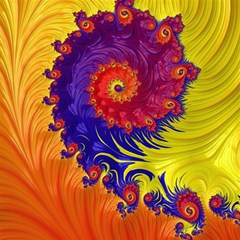 Fractal Spiral Bright Colors Play Mat (square) by Proyonanggan