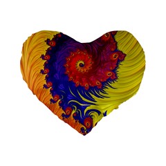 Fractal Spiral Bright Colors Standard 16  Premium Heart Shape Cushions by Proyonanggan