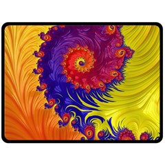 Fractal Spiral Bright Colors Two Sides Fleece Blanket (large) by Proyonanggan